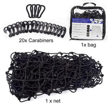 68" x 45" Elastic Black Bungee 4x4 Cargo Cover Net For Car With Plastic Hook And Carabiner