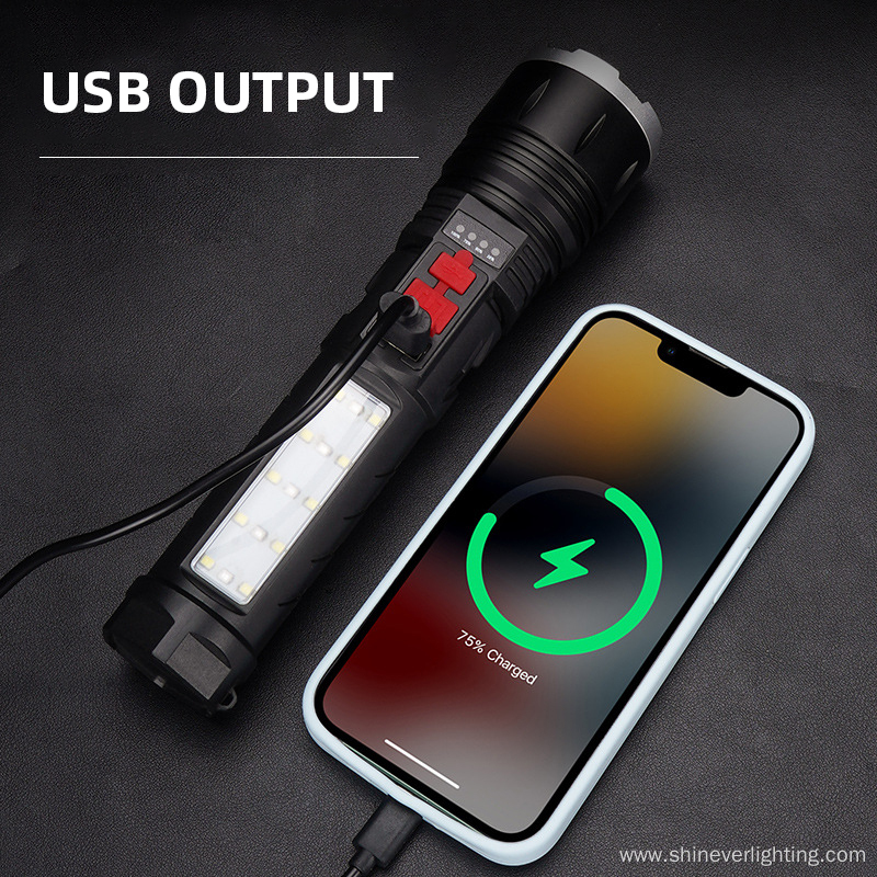 Modes Camping Aluminum Buzzer Alarm Led Flashlight