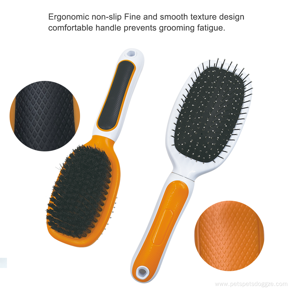 Double Side Pet Hair Grooming Pin Bristle Brush