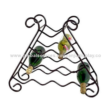 Metal wine bottle storage rack