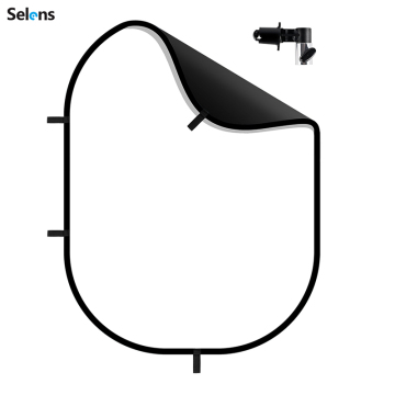 Portable Black White Oval Reflector Backdrop for YouTube Video Studio