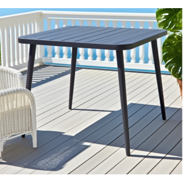 Sturdy Iron Square Table for Modern Outdoor Spaces