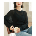 women's solid color long sleeve knitted sweater