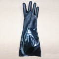 Μαύρο PVC βυθισμένο γάντια εργασίας Sandy Finish