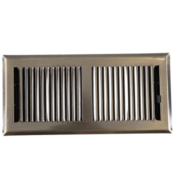 CSF 4x10 Mat Black binnenluchtkwaliteit Stalen vloerrooster met demper, hendeloperated lamellen - HVAC -vloerregister van hoge kwaliteit van hoge kwaliteit