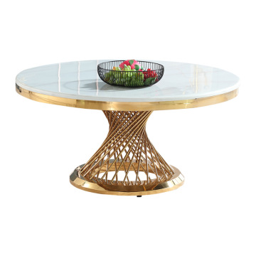 Modern Marble Dining Table with 6 Chairs and Marble Top