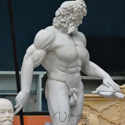 large outdoor sculptures stone carving marble poseidon statues