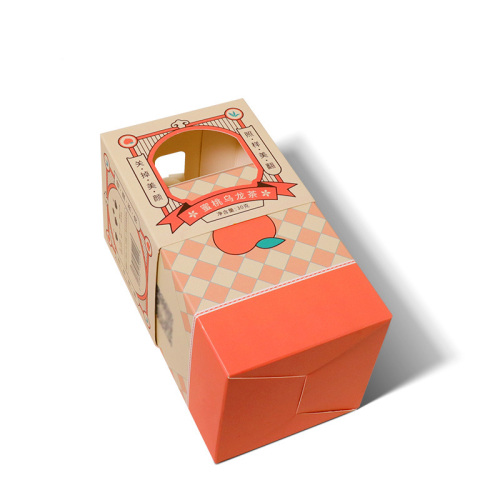 Color Window Paper Box With Top Ribbon Handle