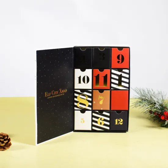 Gold Bath Bomb Advent Calendar Box For Cosmetic