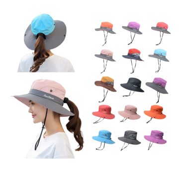 Breathable Hiking Hat: Women and Children's Summer Mesh Bucket Hat with Chain for Camping and Fishing
