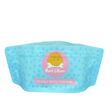 Foldable Dog Cat Food and Water Bowl Bag with Zipper