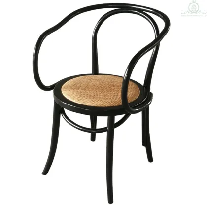 Vintage Solid Wood Thonet Backrest Dining Arm Chair for Sale