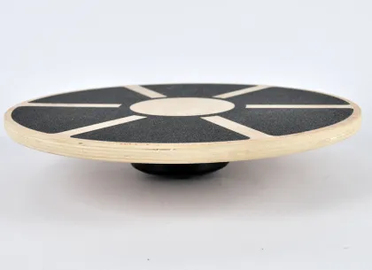Round wooden balance board for gym exercise