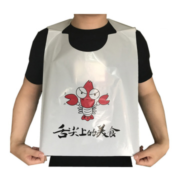 High Quality Custom Printed Plastic Bibs - Disposable Adult Plastic Bibs with Lobster Design for Restaurants