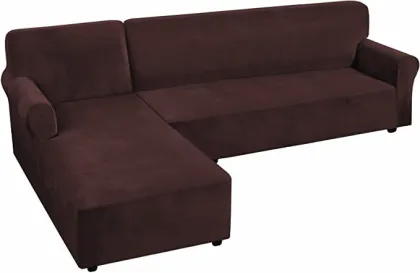 Velvet Stretch L-Shaped Thick Sofa Slipcovers