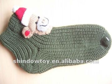 girls room socks with a bear head on top
