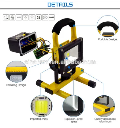 best price aluminum 12V emergency lights 20w rechargeable led floodlight