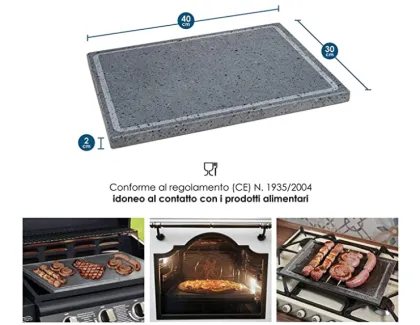 Black Stone Wooden Steak Plate - Hot Plate and Grill