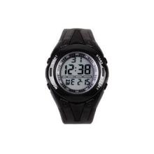 PU Band Daily Alarm Digital Wristwatch Stainless Steel Back