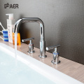 3 hole dual handle chrome brass faucet