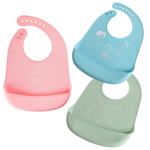 Babadores de silicone para bebês facilmente limpas