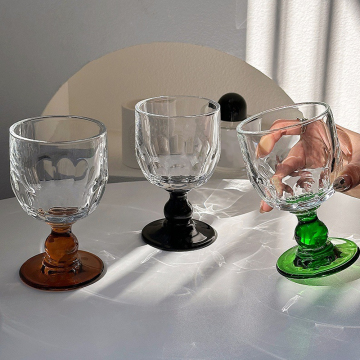 Personalized Transparent Crystal Wine Glass - Wholesale Medieval Color Goblet Retro Glass Cup