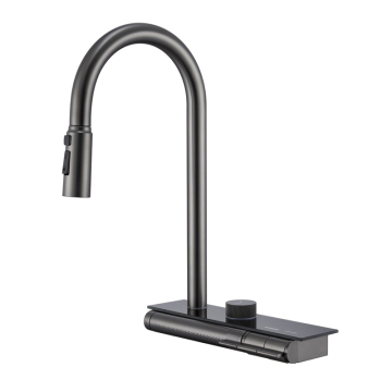 Black Stainless Steel Thermostatic Pull-Down Deck-Mounted Kitchen Faucet