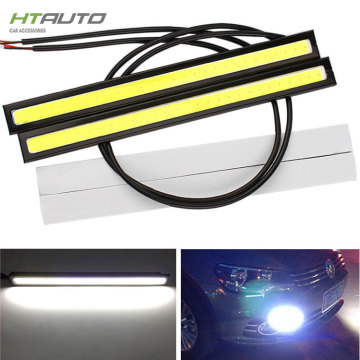 شحن مجاني أبيض Ice-Blue LED DRL 12V 7W 6000K COB LIGHT أثناء النهار
