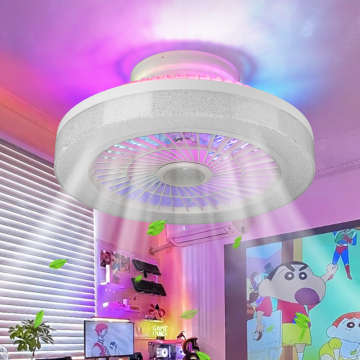 Tuya App Controlled Multicolor LED Ceiling Fan with DC Motor and Remote