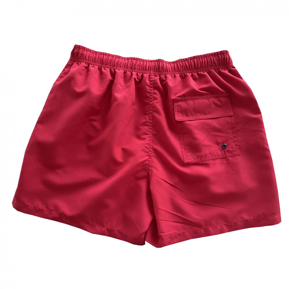 Side Split Red Men's Swim Trunks With Pockets