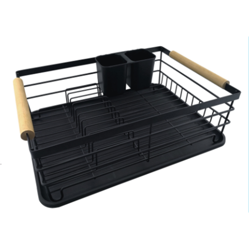 Modern Wood Handle Dish Rack and Drain Board