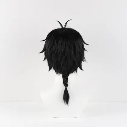 40cm Black Togame Jo Cosplay Wigs for Men - Wind Breaker