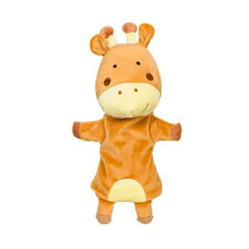 Yellow calf plush toy hand puppet for children