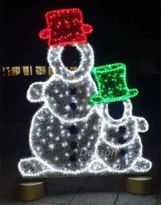 Outdoor LED Snowman Christmas Photo Op Decorations