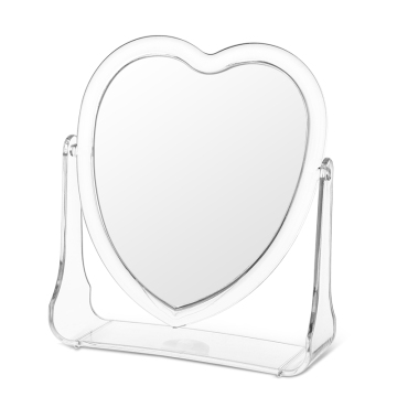 Specchio per trucco a doppia faccia regolabile a doppia facciale - specchio di vanità a forma di cuore