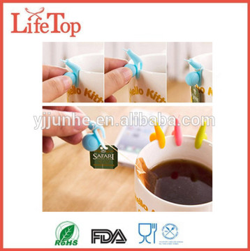 Colorful Silicone Drink Wine Glass Markers Teabag Holder (10 pcs)