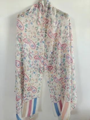 Worst Cashmere Blended with Silk Printed Shawl
