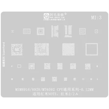 CPU Repair Stencil for Xiaomi Redmi NOTE/Redmi 2/2A - Amaoe BGA Reballing Stencil Steel Planting Tin Mesh