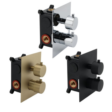 Stainless Steel Wall-Mounted Thermostatic Shower Mixer Valve with Diverter