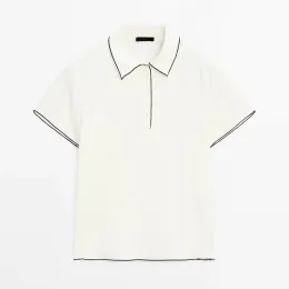Women's commuting style color-blocked short-sleeved polo shirt
