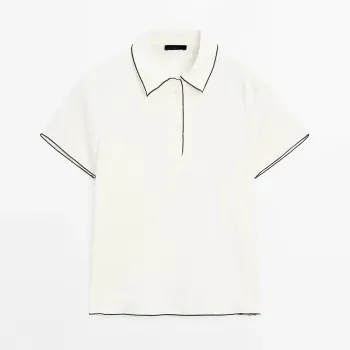 Women's commuting style color-blocked short-sleeved polo shirt