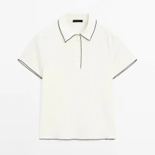 Women's commuting style color-blocked short-sleeved polo shirt
