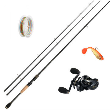 Newbility 205g 215g 9 1BB 7.2:1 Telescopic Fishing Rod and Reel Combo Set Baitcasting