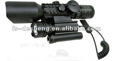 M9D 3-12X40E Mil dot hunting rifle scope with flashlight and laser