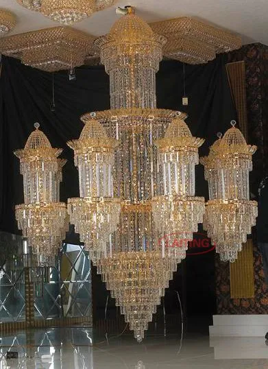 Hotel Large Luxury Empire Chandelier for High Ceiling 62027