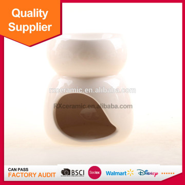 Personalized glazed surface aroma white color ceramic burner for sale