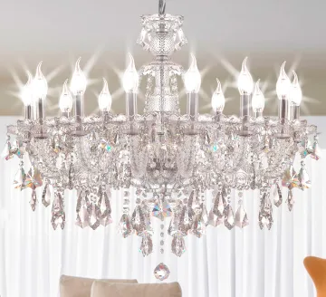 Chrome Plated 12 Lights Crystal Chandelier for Living and Dining Room Ceiling Lighting