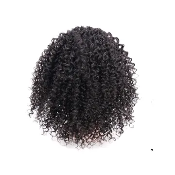 Vigorous Messy Curly Hairpieces Afro Kinky Curly Hair Extension for Women Synthetic Short Drawstring Ponytail Hairpiece