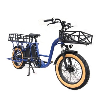 Snelle snelheid elektrische vrachtfiets met 750 W motor, 40Ah lithiumbatterij en 20-inch vetbanden voor voedselafgifte