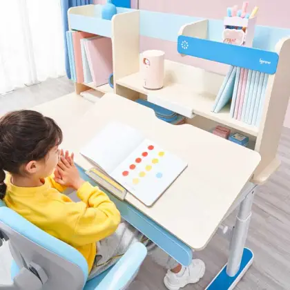 Wooden study desk ergonomic kids study desk chair